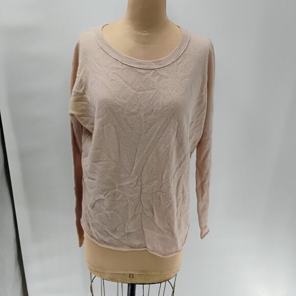 VINCE Beige Wool/Cashmere Sweater W/Silk Sheath Crew Neck Women's Size S - Picture 12 of 13